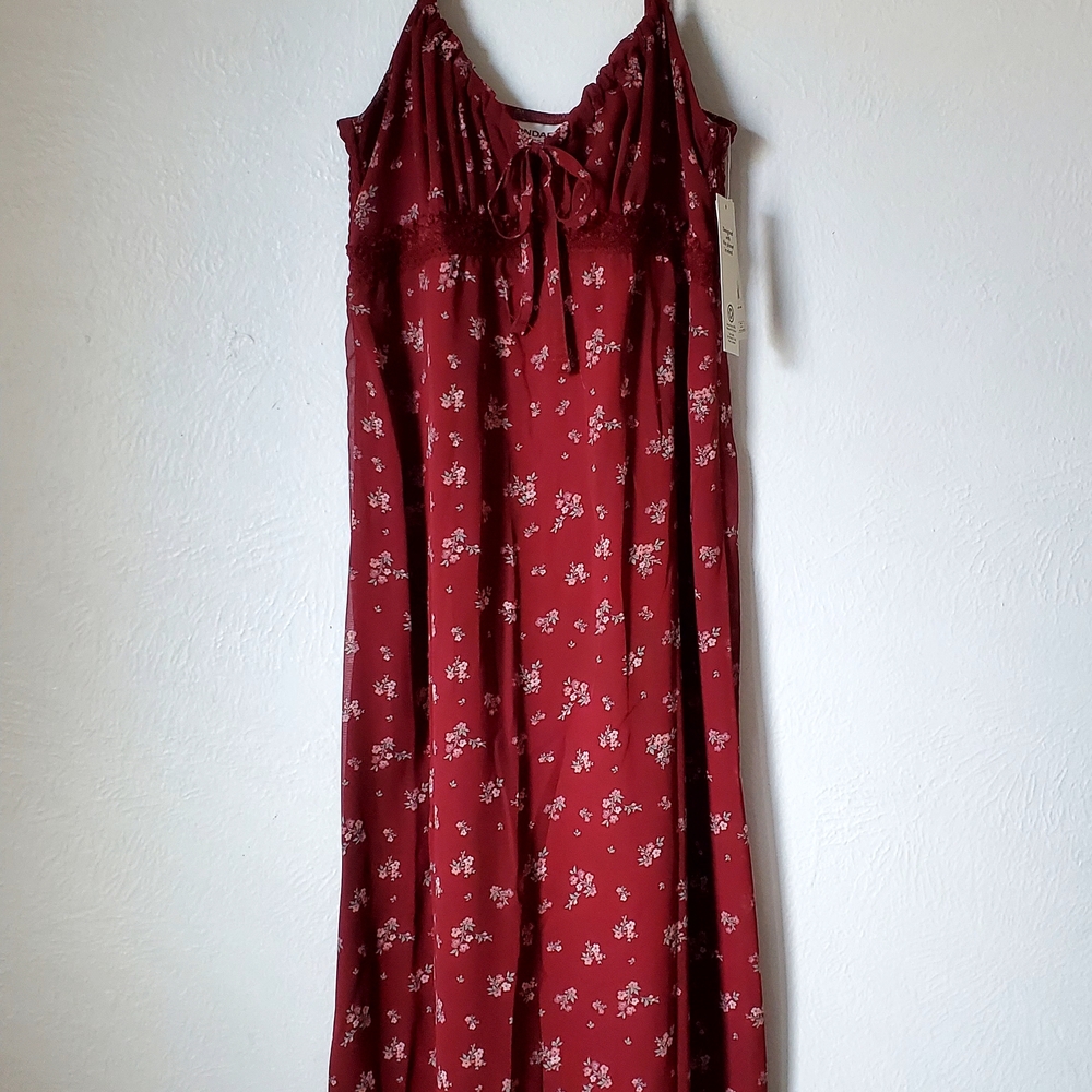 No Boundaries Red Floral Maxi Dress